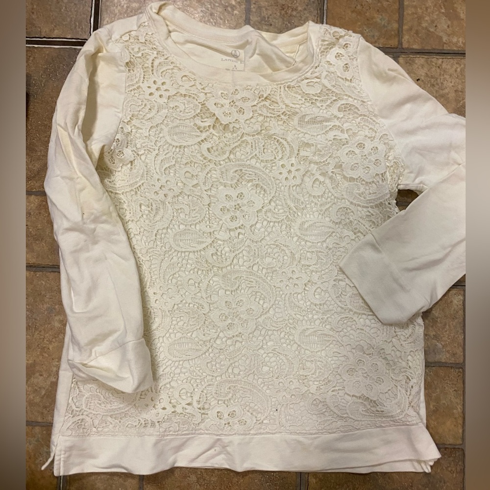 Elegant Cream Lace Women's Sweatshirt